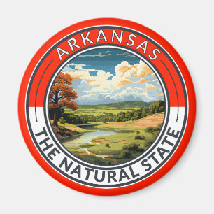 Arkansas Reise Kunst Abzeichen Magnet
