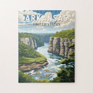Arkansas Reise Kunst Vintage Puzzle