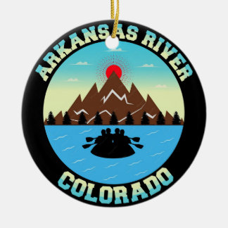 Arkansas River Colorado Abenteuer Vector T-Shirt Keramik Ornament