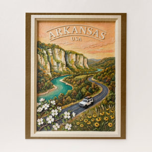 Arkansas Roadtrip Vintage Ozark Flusslandschaft Puzzle