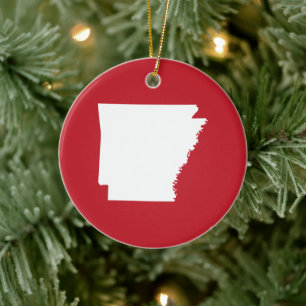 Arkansas Rot und Weiß Keramikornament