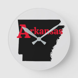 Arkansas roter Text Runde Wanduhr
