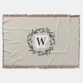 Arkansas Rustic Wreath Monogram Throw Blanket Decke