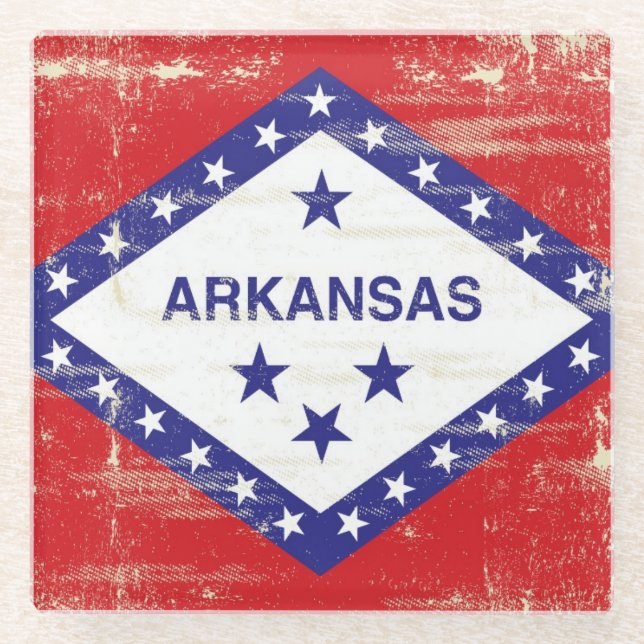 Arkansas-Schmutz Flagge Glasuntersetzer (Vorderseite)