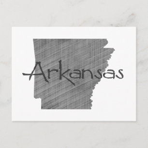 Arkansas Shaped Vintag Gray Chalkboard Black Name Postkarte