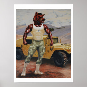 Arkansas-Soldat-Schweinrazorback-Militär Poster