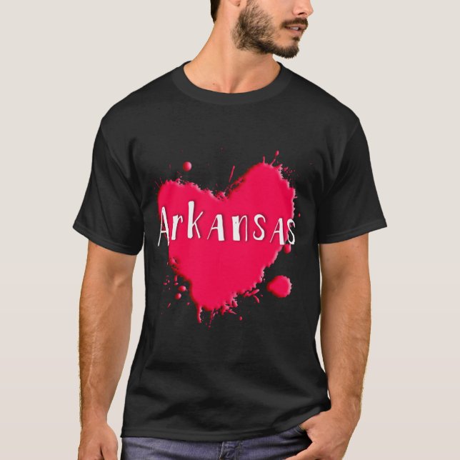 Arkansas Splash Herz Arkansas T-Shirt (Vorderseite)