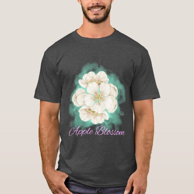 Arkansas Staat Apple Blossom Blume Watercolor Sti T-Shirt (Vorderseite)