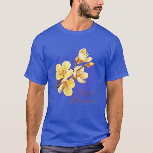 Arkansas Staat Apple Blossom Blume Watercolor Sti T-Shirt (Vorderseite)