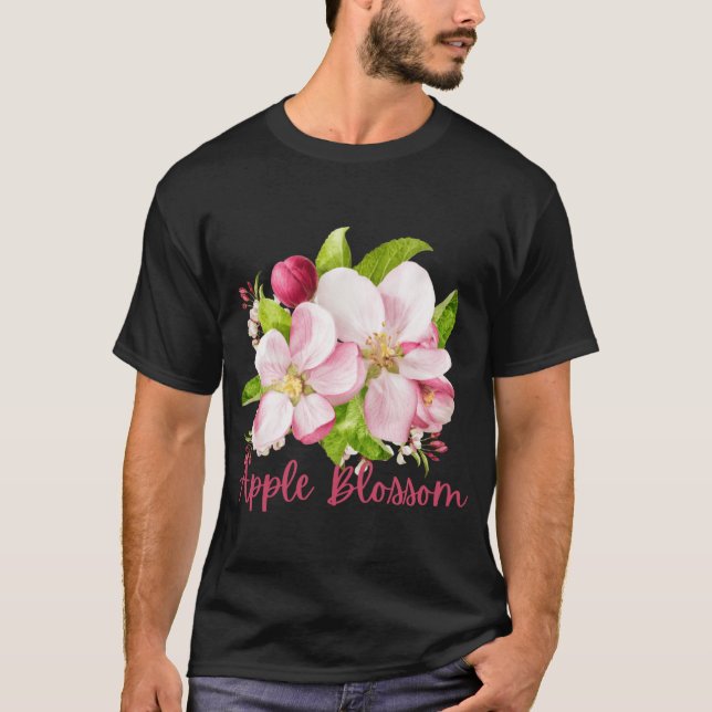 Arkansas Staat Apple Blossom Blume Watercolor Sti T-Shirt (Vorderseite)