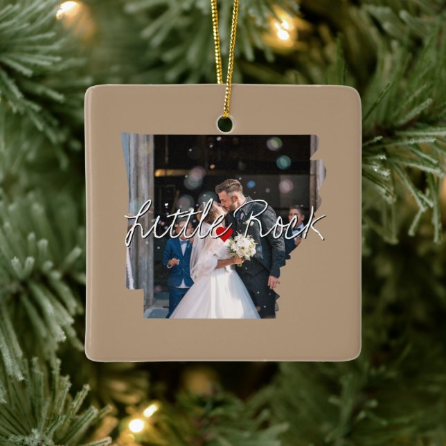 Arkansas Staat Foto Einfügen und Ortsname Keramikornament (Baum)