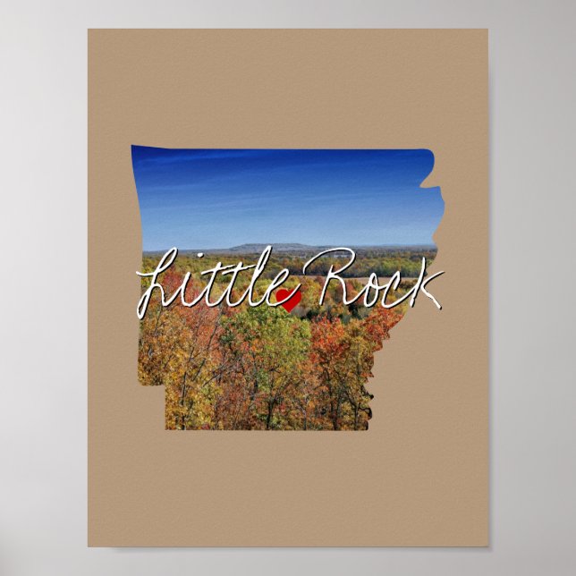Arkansas Staat Foto Einfügen und Ortsname Poster (Vorne)