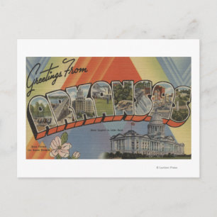 Arkansas (Staat-Hauptstadt) - Große Buchstabenszen Postkarte