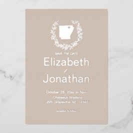 Arkansas Staat Hochzeit in Urlaubsort Folieneinladung