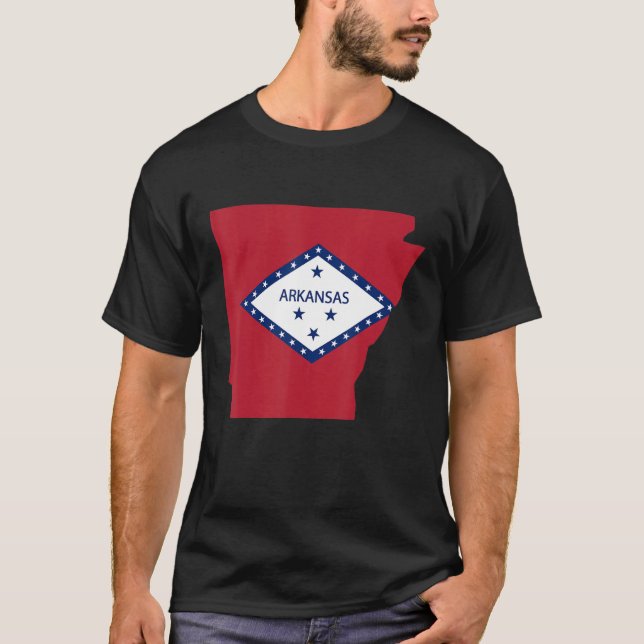 Arkansas Staat Shape Flag T-Shirt (Vorderseite)