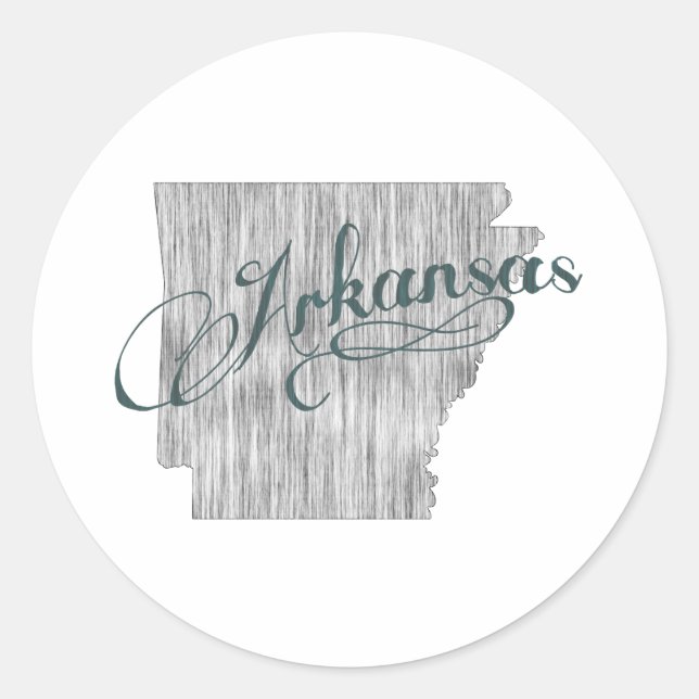 Arkansas Staat Typografie Runder Aufkleber (Vorderseite)