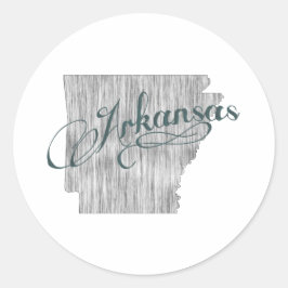 Arkansas Staat Typografie Runder Aufkleber