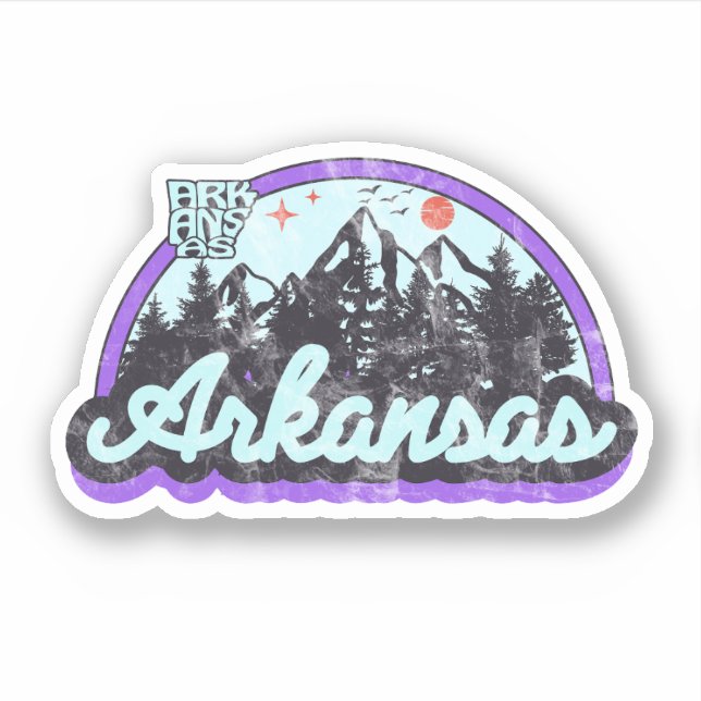 Arkansas Staat Vintag Aufkleber (Vorderseite)