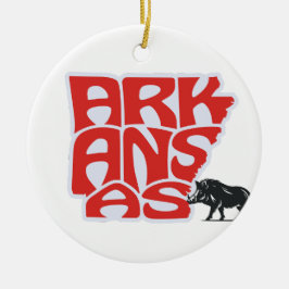 Arkansas Staat Weihnachtsbaum Keramik Ornament