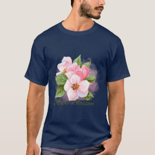 Arkansas State Apfelblüten-Blumen-Aquarell-Sti T-Shirt