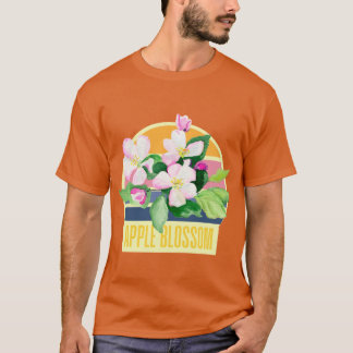 Arkansas State Apple Blossom Flower Watercolor Sti T-Shirt
