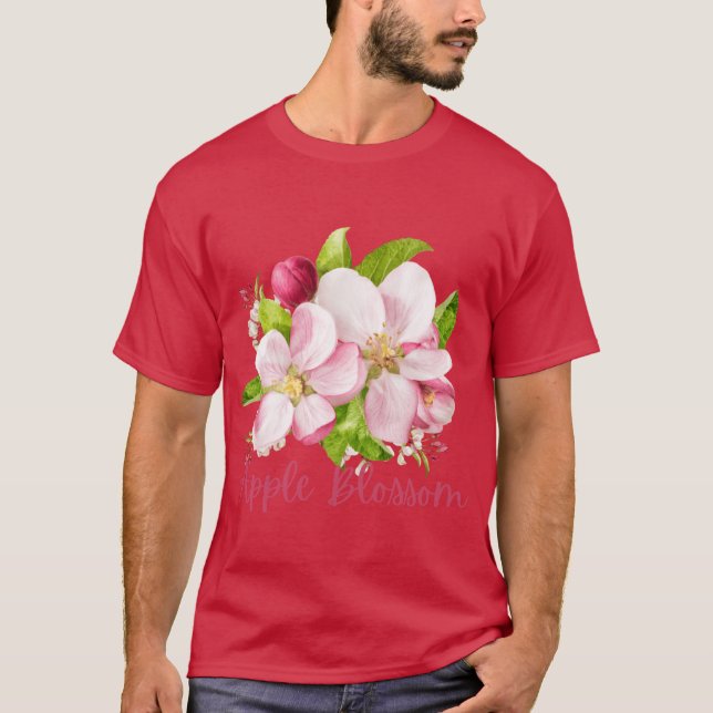 Arkansas State Apple Blossom Flower Watercolor Sti T-Shirt (Vorderseite)
