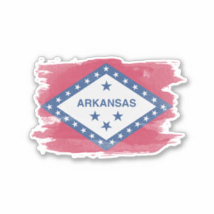 Arkansas state flag brush stroke, Arkansas Aufkleber