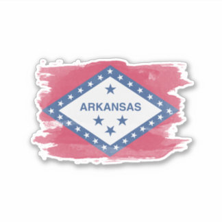 Arkansas state flag brush stroke, Arkansas Aufkleber