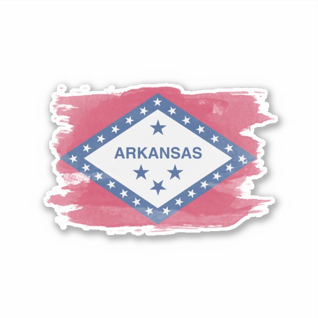 Arkansas state flag brush stroke, Arkansas Aufkleber (Vorderseite)