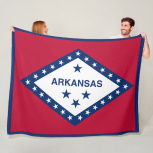 Arkansas State Flag Print Patriota Fleecedecke