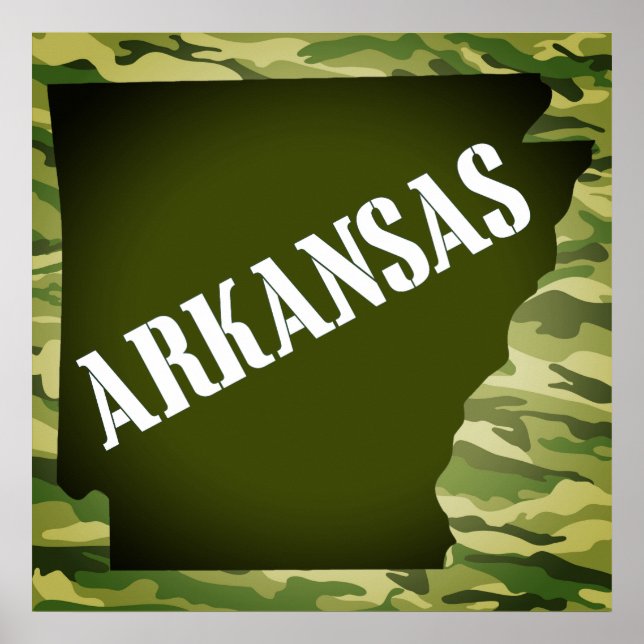 Arkansas State Silhouette Camo Poster (Vorne)