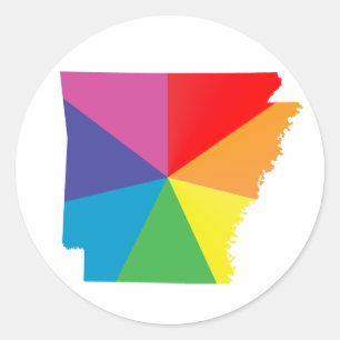 arkansas stolz : angled : runder aufkleber
