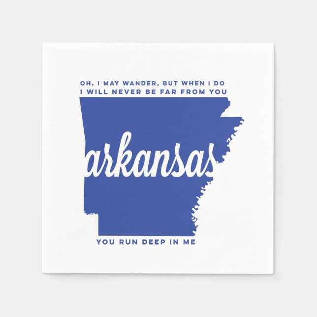 arkansas | Texte | Blau Serviette (Vorderseite)