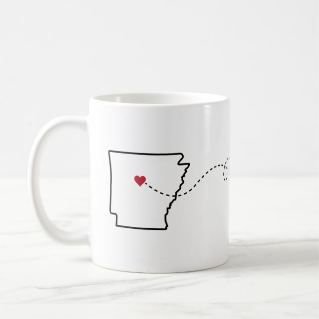 Arkansas to Tennessee - Heart2Heart Coffee Tasse (Links)