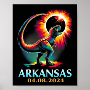 Arkansas Totality Total Solar Eclipse 2024 T Rex D Poster