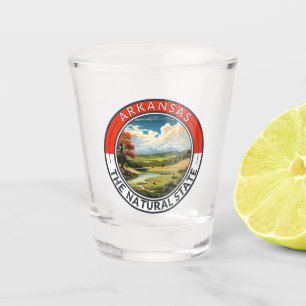 Arkansas Travel Art Abzeichen Schnapsglas