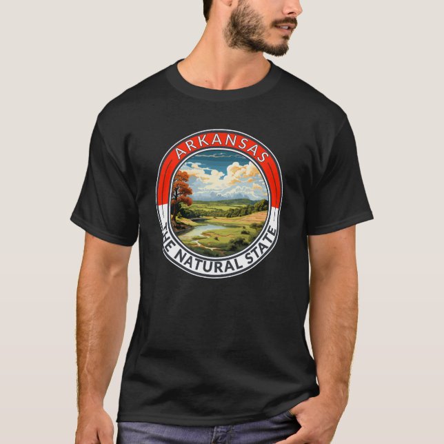 Arkansas Travel Art Abzeichen T-Shirt (Vorderseite)