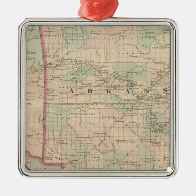 Arkansas und Teil des indischen Gebiets Silbernes Ornament (Vorne)