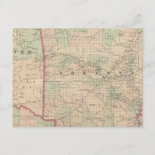 Arkansas und Teile des indischen Hoheitsgebiets Postkarte