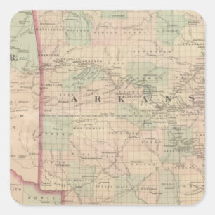 Arkansas und Teile des indischen Hoheitsgebiets Quadratischer Aufkleber