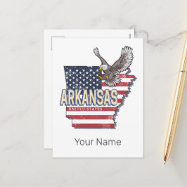 Arkansas United Staaten Retro Map Vintag USA Feiertagspostkarte