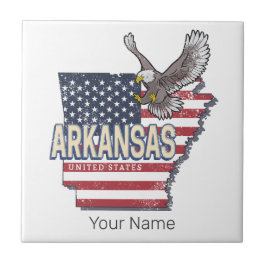 Arkansas United Staaten Retro Map Vintag USA Fliese
