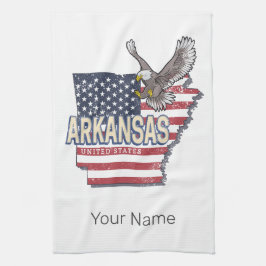 Arkansas United Staaten Retro Map Vintag USA Geschirrtuch