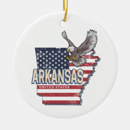 Arkansas United Staaten Retro Map Vintag USA Keramik Ornament