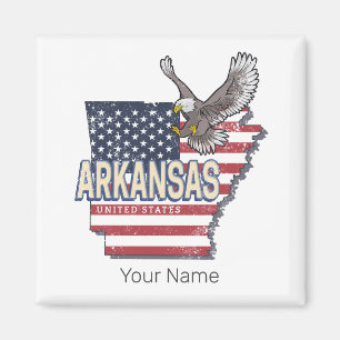 Arkansas United Staaten Retro Map Vintag USA Magnet