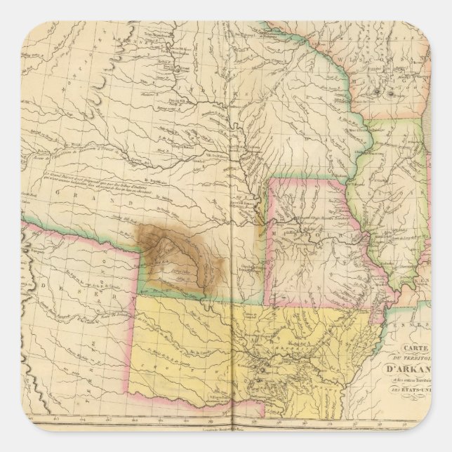 Arkansas USA Quadratischer Aufkleber (Vorderseite)