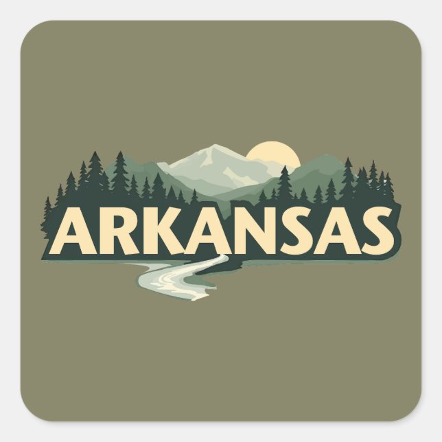 Arkansas USA Quadratischer Aufkleber (Vorderseite)