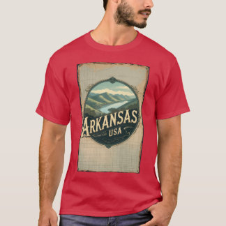 Arkansas USA Vintage Reise Retro Postkartendesign T-Shirt