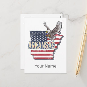 Arkansas Vereinigte Staaten Retro-Karte Vintage US Feiertagspostkarte