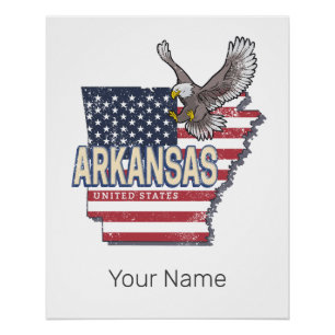 Arkansas Vereinigte Staaten Retro-Karte Vintage US Poster